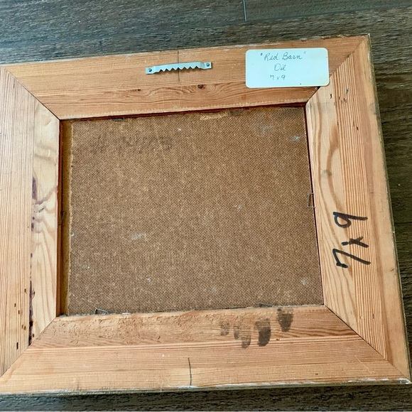 Vintage Red Barn Oil Painting 11/13” - Picture 4 of 13